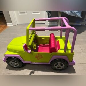 Kids - our generation my way and highways 4x4 jeep.  Perfect for 18” dolls!